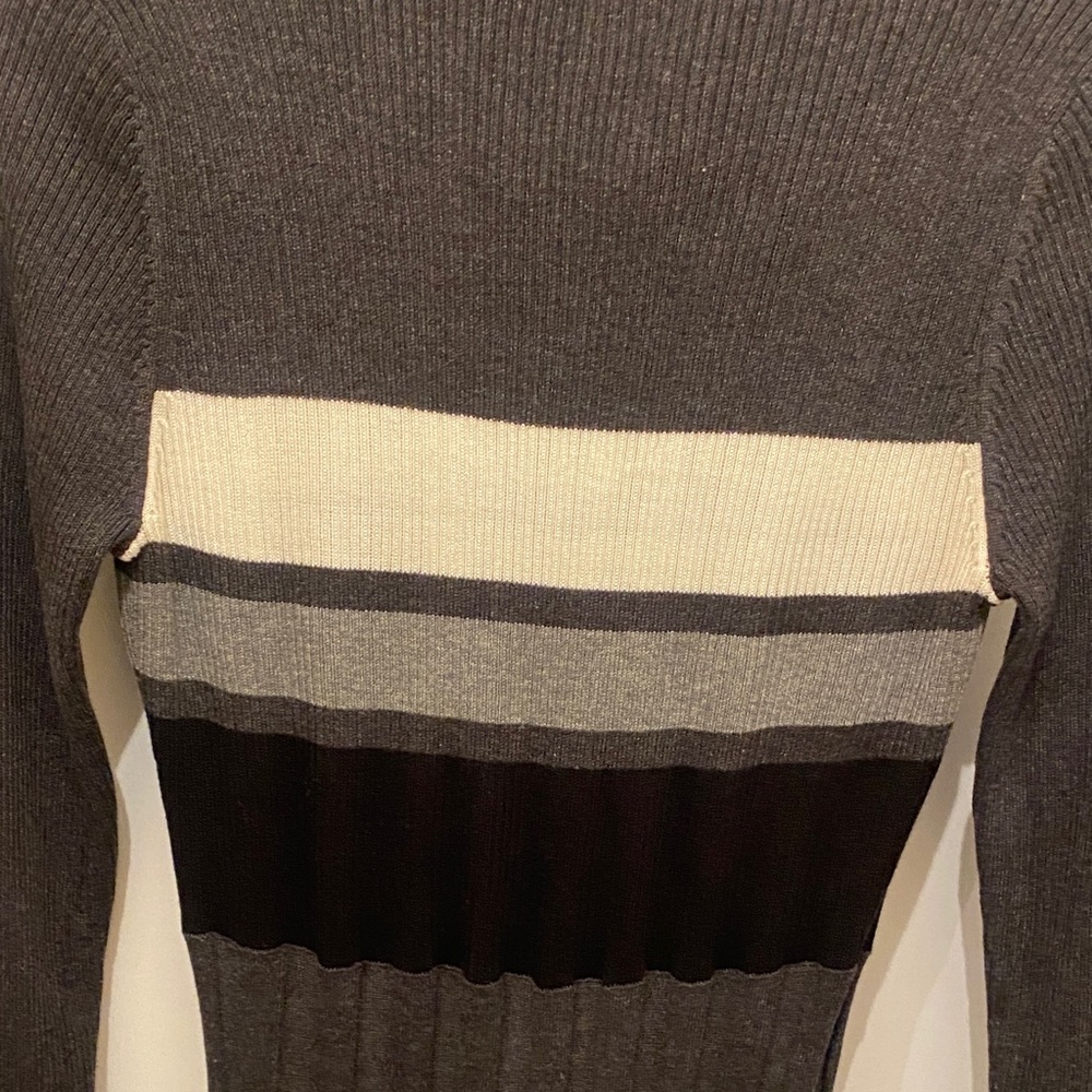 Calvin Klein Black, White & Gray Long Sleeve Sweater Dress - Picture 4 of 9